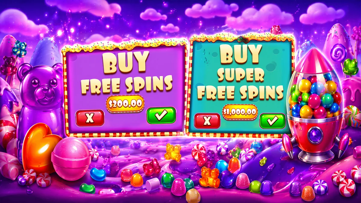 Покупка бонуса Sugar Rush: 100x обычный vs 500x Super - математика и риск - обложка статьи блога sweetbonanzaslot.top