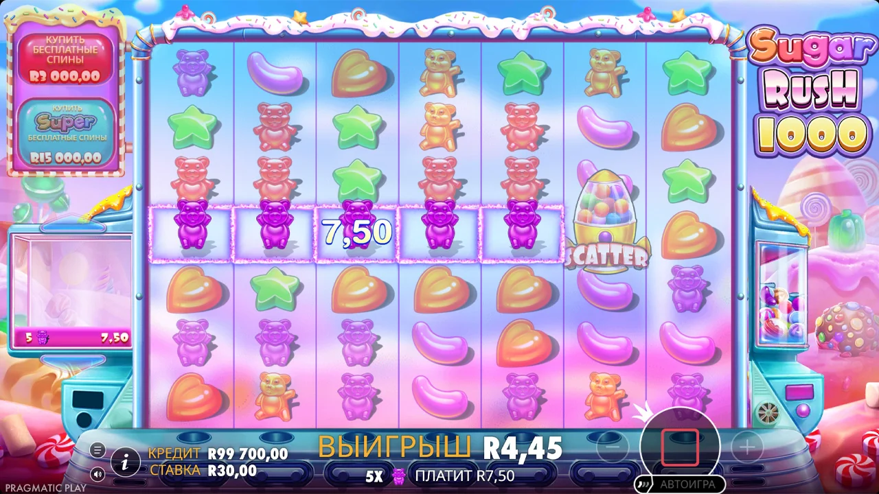 Sugar Rush 1000 фриспины с позиционными множителями до x1024