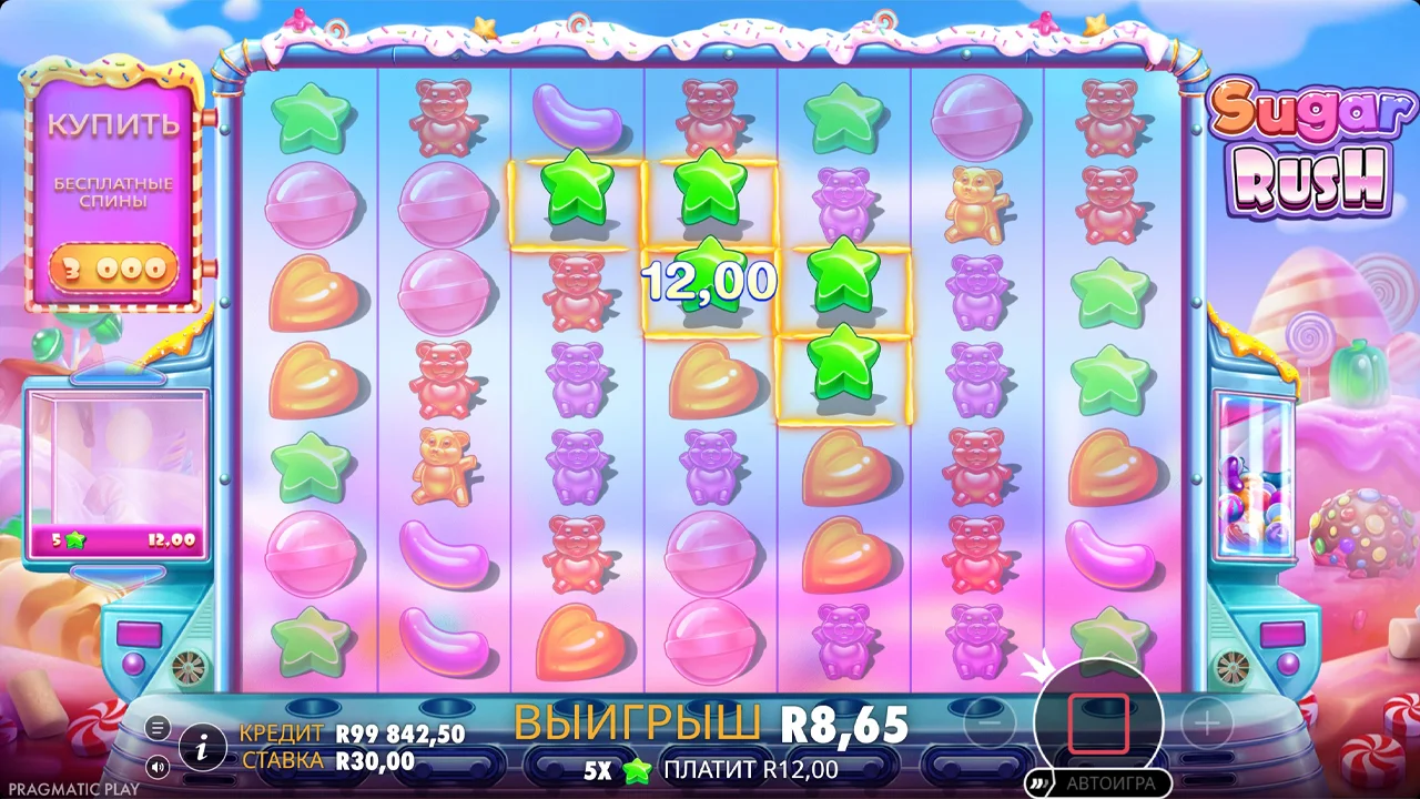 Sugar Rush фриспины с позиционными множителями до x128