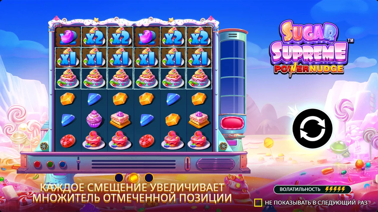 Sugar Supreme Powernudge базовая игра с сдвигом барабанов и кластером мишек